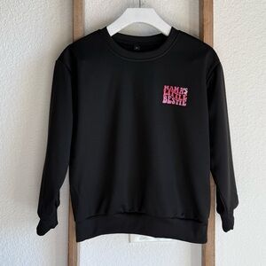 ETSY “Mamas Little Bestie” Black Crewneck Graphic Sweatshirt Girls sz: 8Y